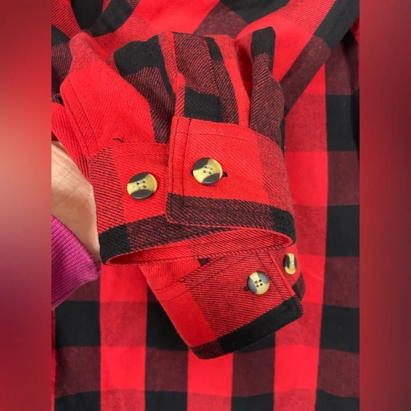 Hickory Shirt Co. Buffalo lumberjack red black plaid button flannel shirt Sz  L - Picture 4 of 13